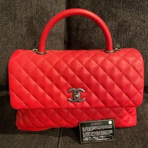 Chanel medium caviar coco handle rare